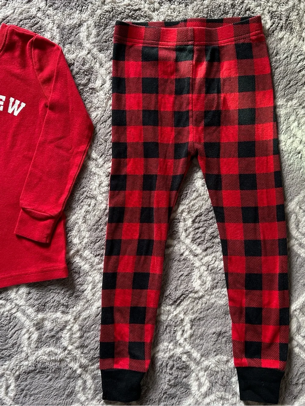Old Navy Jolly Crew Toddler 4T Red & Black Plaid Pajama Set